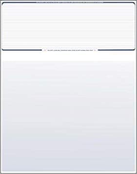 Business Voucher Check Stock - 500 Sheets, Check on Top, Blue Pinstripe