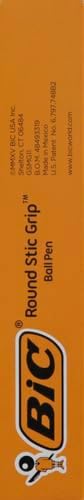 BIC Round Stic Grip Xtra-Comfort Medium Ball Point Pen, Black, 24 Pack