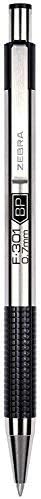 Zebra Pen Fine Point F 301, Combo Pack of 2 BLACK INK & 2 BLUE INK metal pens (Total of 4 Pens), Ballpoint Stainless Steel Retractable 0.7mm fine point ink pens
