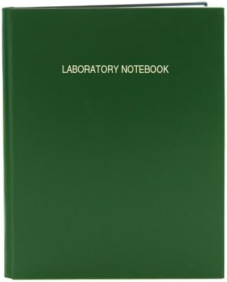 BookFactory Lab Notebook - 312 Pages (.25" Grid Format), 8" x 10", Green Cover, Section Sewn Hardbound Laboratory Notebook (LIRPE-312-SGR-A-LGT1)