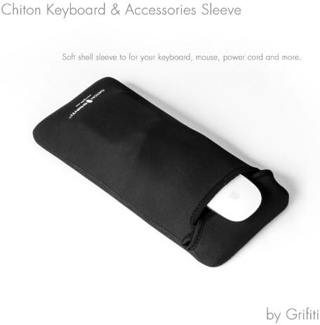 GRIFITI Chiton Slim 12 6.5" x 13.5" Neoprene Keyboard Sleeve Cover for Tenkeyless Mechanical & 11-13 Inch 10keyless Keyboards Portable Case - Extra Pocket for Cable, Computer Mouse or Gaming Trackpad