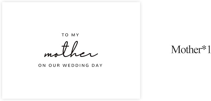Wedding Day Card for Mother, Mother Of The Bride/Groom Gifts, To My Mother On Our Wedding Day. (Mother B), 6*4