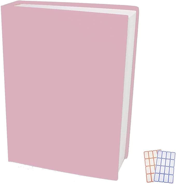Pink Stretchable Jumbo Book Covers, Washable Reusable Book Protector fits Hardcover Textbooks up to 9" X 12" Office Supply with Free Sticker Labels (1 Pack, Pink)