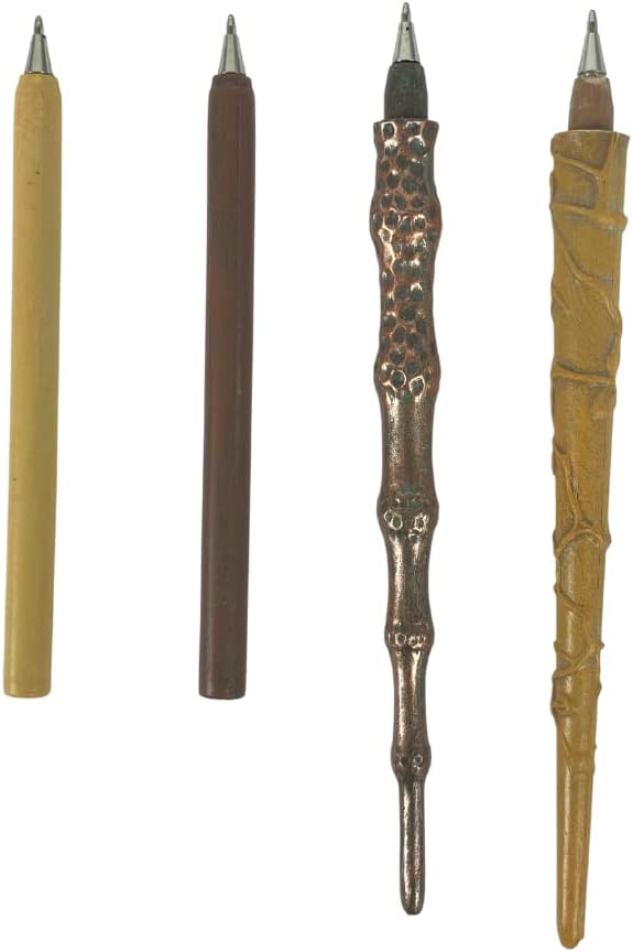 Harry Potter Wizarding World Wand Pens Set of 4 - Voldemort, Hermione, Dumbledore Wands