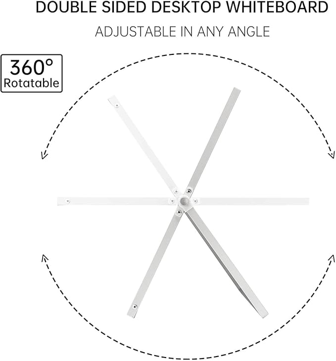 TSJ OFFICE Dry Erase White-Board - 16 X 12 Inches Double Sided Small Magnetic Whiteboard with Hooks for Wall, Portable Mini Desktop Whiteboard 360 Degrees Revolving Stand for Office, Home, School