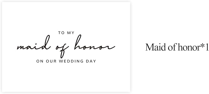 Maid of Honor Proposal Gifts for Wedding Day, To My Maid of Honor On Our Wedding Day Cards.(Maid of Honor B)