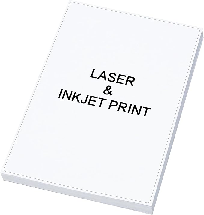 L LIKED 50 Shipping Labels - 4"x 6", Single Sheet, Printable Labels for Laser & Inkjet Printers, Self Adhesive Address Mailing Postage Labels Stickers (50 Sheets)