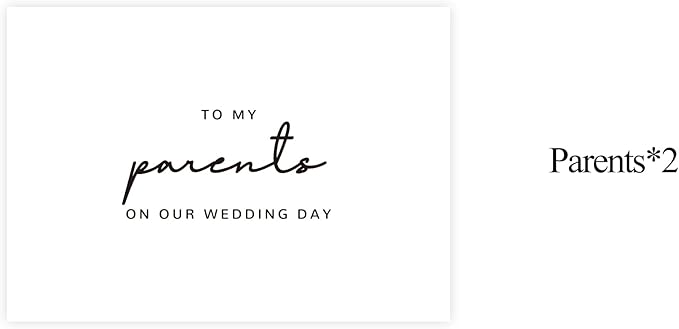 Set of 2 Wedding Day Card for Parents, Parents Of The Bride/Groom Gifts, To My Parents On Our Wedding Day.(Parents B)