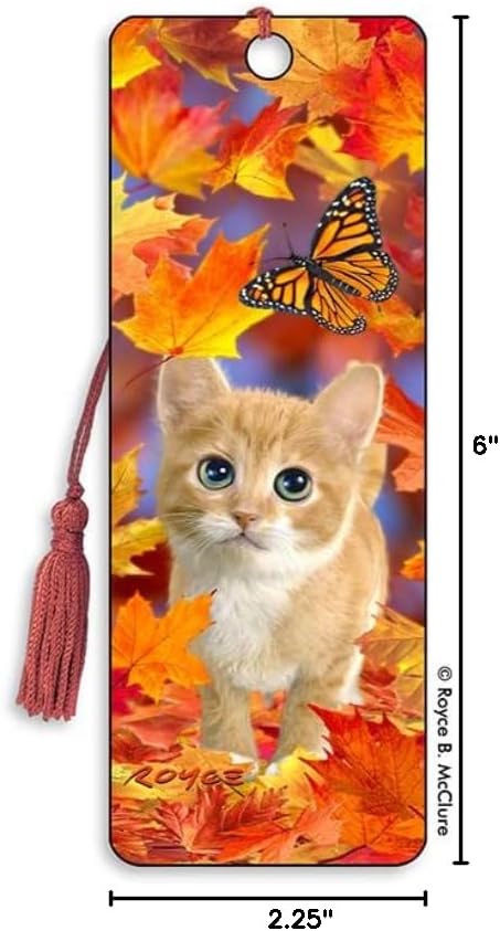 3D Bookmarks Featuring The Artwork of Royce B Mcclure (Fall Kitten)