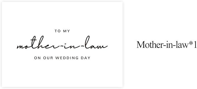 Mother In Law Wedding Day Card, Mother In Law Of The Bride/Groom Gifts, To My Mother In Law On Our Wedding Day. (Mother-in-Law B)