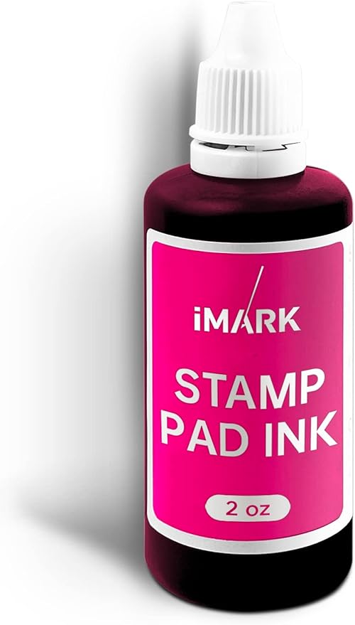 iMARK Premium Refill Ink for Self-Inking Stamps, Daters and Stamp Pads (2 oz, Pink)