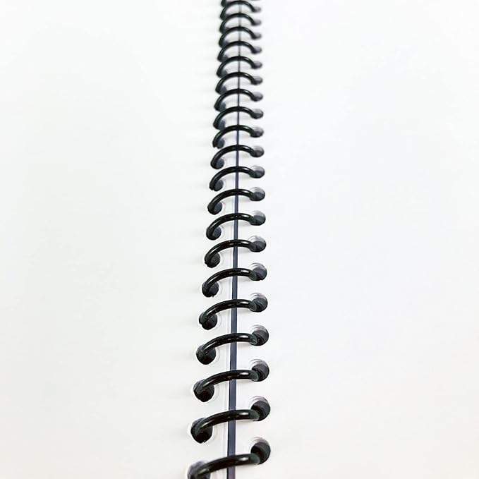 TOTiyea 100 Pack Plastic Spiral Binding Coils,10mm(3/8") Binding Spirals,75 Sheet Capacity,4:1 Pitch, Black
