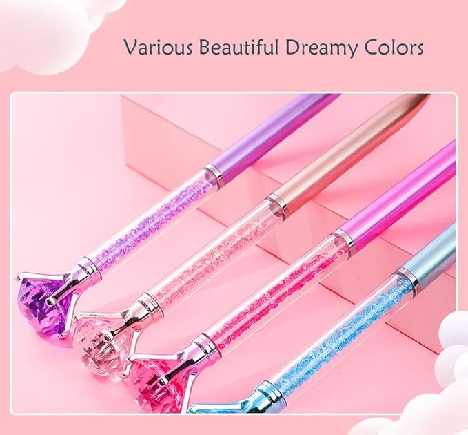 Diamond Pens Pack of 10 ,Big Crystal Diamond Ballpoint Pens Retractable Metal Quicksand l Pens ,for Office Supplies, Decorations, Women Gift(10 pens)…