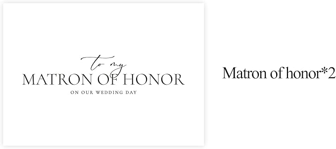 Matron of Honor Proposal Gifts for Wedding Day, To My Matron of Honor On Our Wedding Day Cards.(Matron of Honor A)