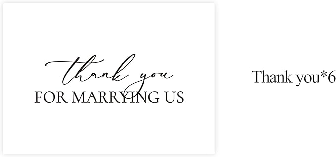 6 Pieces Wedding Day Card, Thank You for Marrying Us, Thank You Card for Officiant, Priest, Minister, Judge, Pastor Gifts.(Thank You - 6cards A)