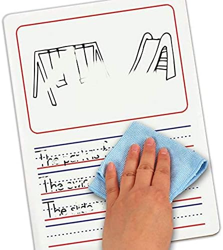 Double Sided Whiteboard 9”x12” Story Lined Dry Erase Board for Kids Writing Board Age 3-5 Practice Drawing Small White Board Teacher Elementary Grade 1 Kindergarten Preschool