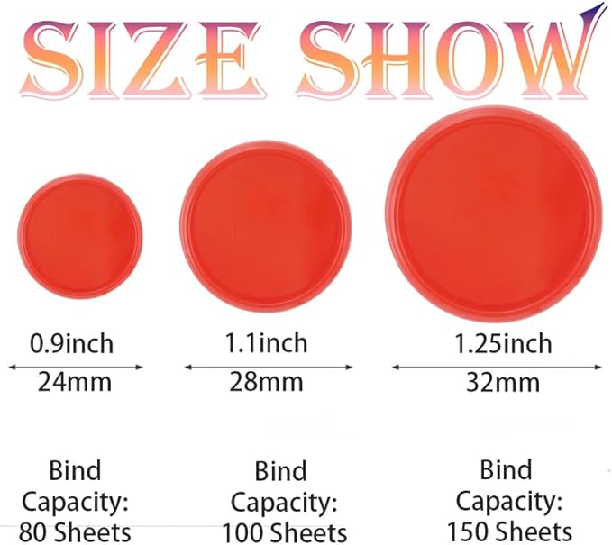 100PCS Discbound Notebook Accessories Expansion Planner Discs Binder Rings Loose-Leaf Plastic Book Binding Disc(Red,1.25"(32 mm)