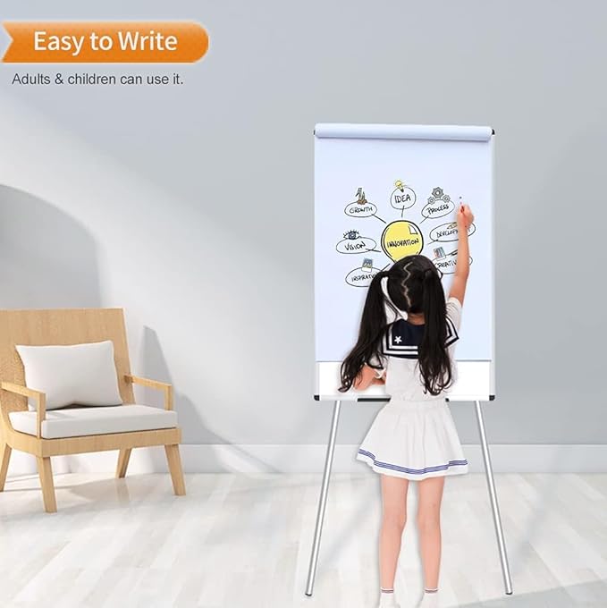 VIZ-PRO Magnetic Whiteboard Easel, 36 x 24 Inches, Portable Dry Erase Board Height Adjustable for School Office and Home