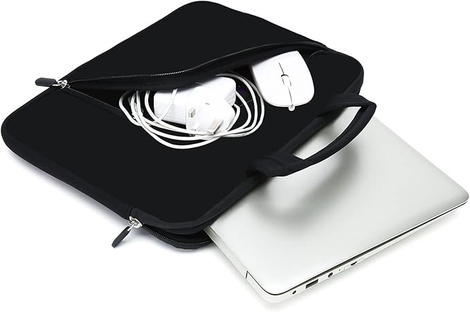 11.6" 12.2 inches Laptop Sleeve Chromebook Case Ultrabook Case Notebook Sleeve Tablet Case Neoprene Handle Sleeve for Men Women, Two Pockets Fit Apple MacBook Air Samsung Acer HP DELL(Black)