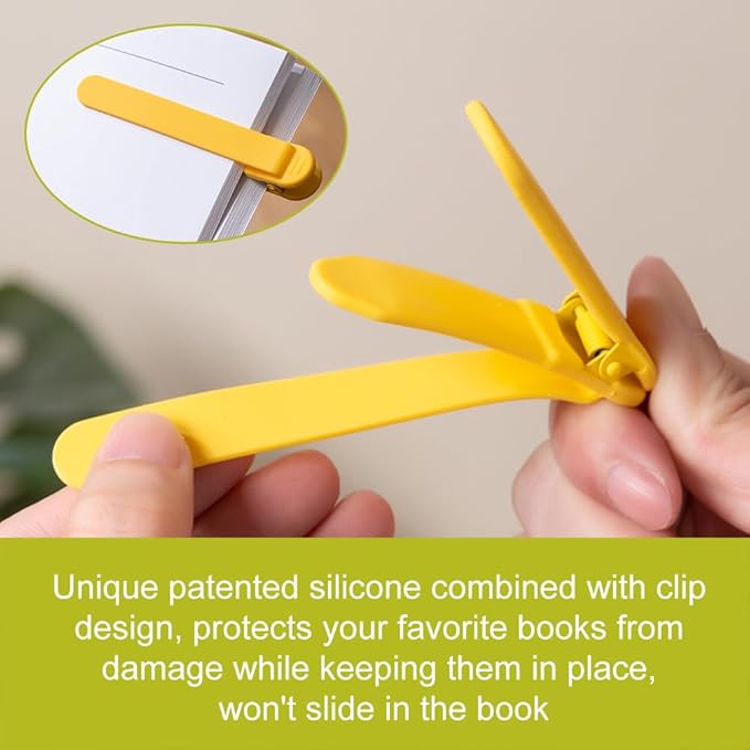 6Pcs Automatic Bookmark, Silicone Smart Book Marks for Reading Women, Men, Kids,Cute Unique Book Markers Bookmark Clip Reading Accessories Gifts for Book Lovers