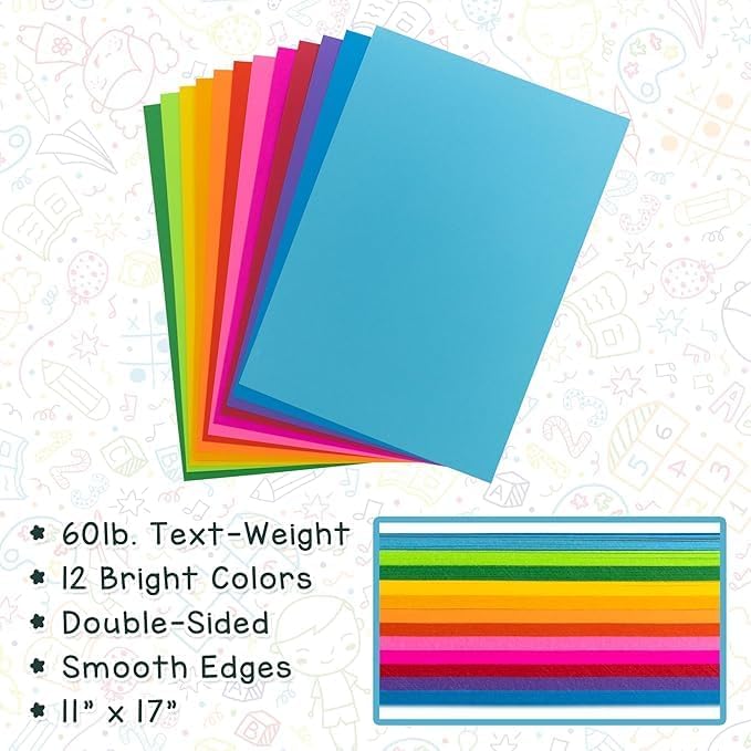 Hygloss White Paper - 24 lb, 89 GSM, Acid-Free, Fade-Resistant, 11x17-Inch Ledger Size Color Copy Paper, 90 Sheets