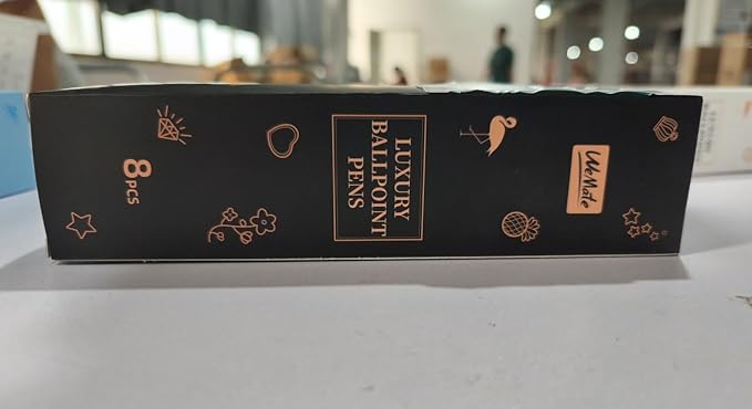 WEMATE 8Pcs Ballpoint Pens Set Metal Crystal Diamond Pen Glitter Pen for Journaling Black Pen Bling in Black & Blue Ink Pretty Cute Pens Fancy Pens Gifts for Women Wedding School Office Desk(Black)