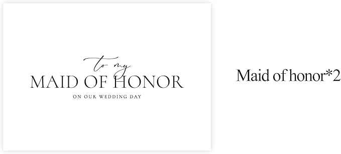 Maid of Honor Proposal Gifts for Wedding Day, To My Maid of Honor On Our Wedding Day Cards.(Maid of Honor A)