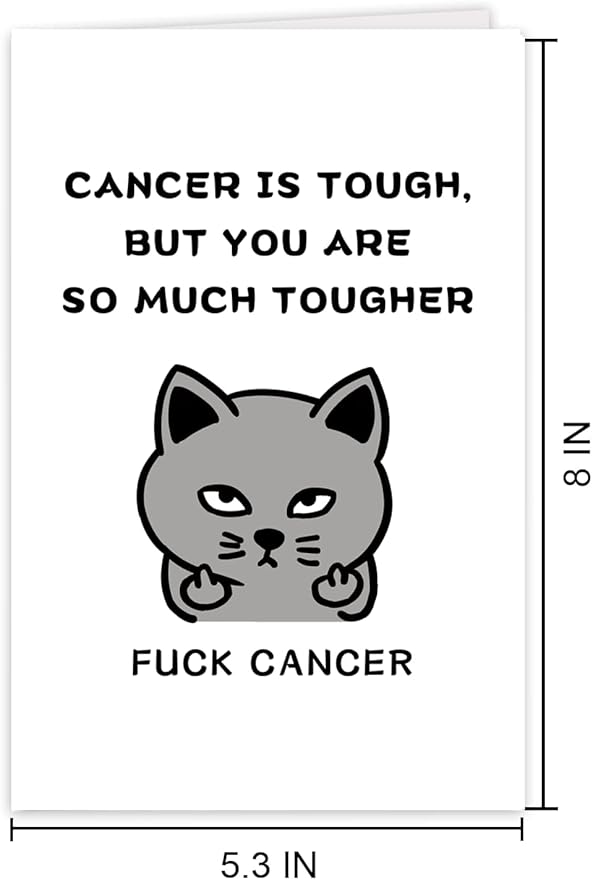 Funny Fuck Cancer Encouragement Fell Better Card Gift, Cute Cancer Get Well Support Card for Him Her, Sympathy Thinking of You Gift