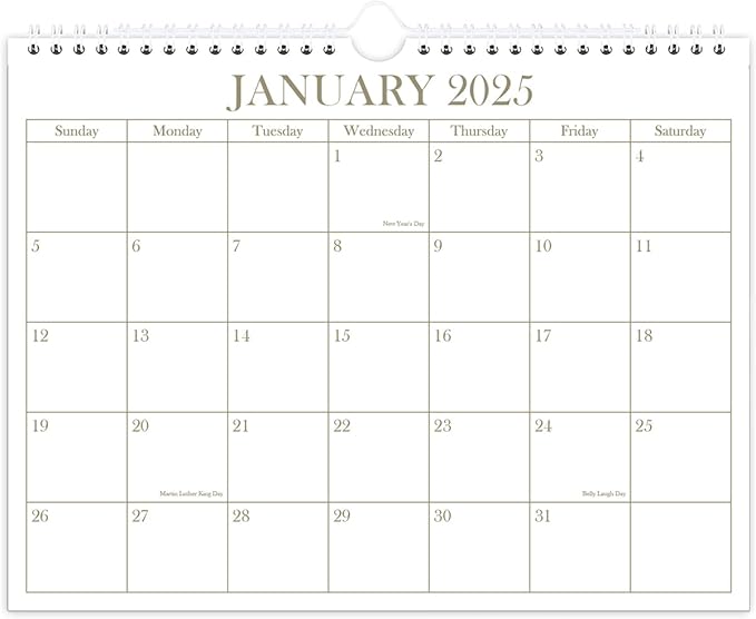 Calendar 2025-2025-2026 Wall Calendar from January 2025 - June 2026, 18 Months Calendar with Premium Paper, Twin-Wire Binding & Hanging Hook, 8.5" x 11", Golden