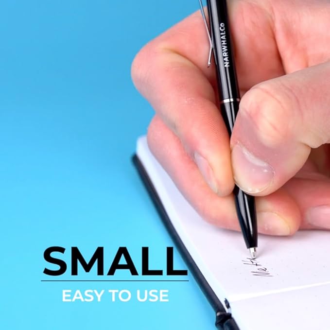 NarwhalCo Set of 2 Small Pens (3.35") for Pocket, Wallet, Planner, Purse or Passport