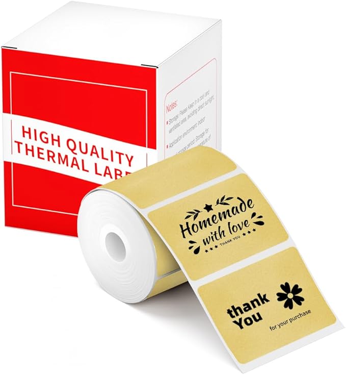 Square Thermal Label Compatible with M100/M110/M120/M260/M220/M150, 1.57'' x 1.18'' (40 x 30 mm), Sticker Thermal Label for Logo/Gift Labels/Thank You Label/Small Business/,230 Labels/Roll