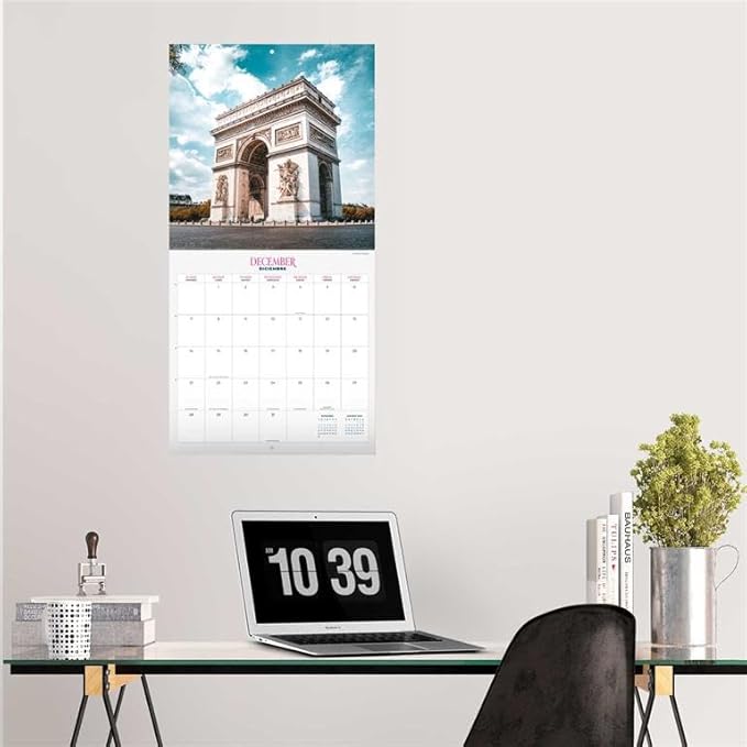 Paris Wall Calendar 2025 12" x 12" FSC® Plastic Free - Starts Week On Sunday | Square Wall Calendar | Family Planner Calendar 2025 | Travel Calendar 2025