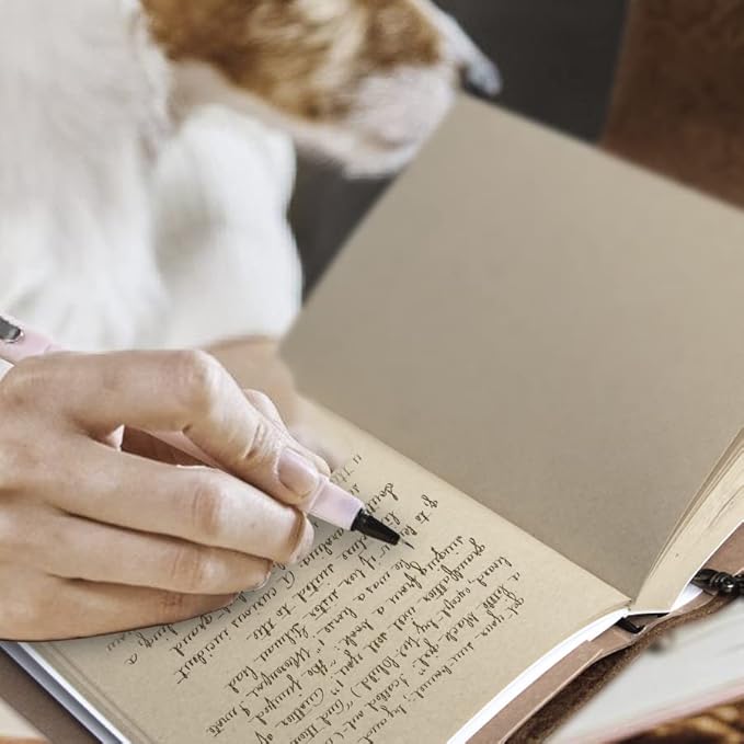 Leather Journal Notebook - Rustic Handmade Vintage Leather Bound Journals with Pencil Case for Men and Women - Leather Craft Unlined Paper 400 Pages, Leather Book Diary Notebook (8.6" x 6")