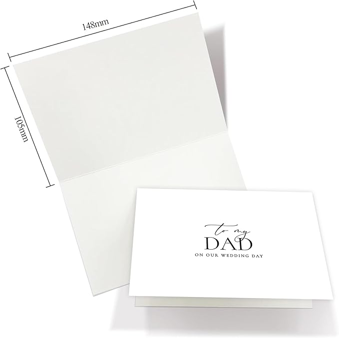 Set of 2 Wedding Day Card for Parents, To My Dad and Mom On Our Wedding Day, Parents Of The Bride/Groom Gifts.(Dad/Mom A)