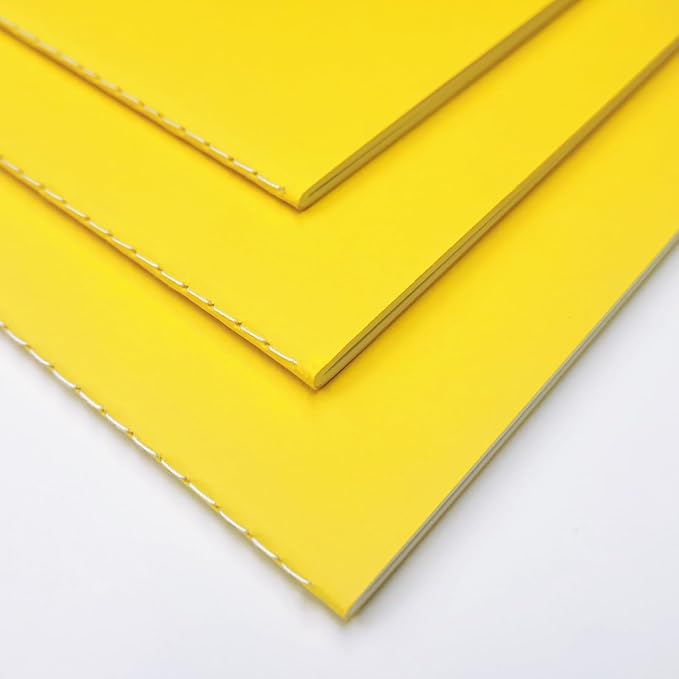 4 Pack Blank Books for Kids, Small Journals Bulk, Girls Notebooks for Drawing & Writing, 5.5"x 8.3", 60 Pages - Sketchbooks w/Soft Cover, Unlined Paper, A5 Travel Size (Dark Yellow)