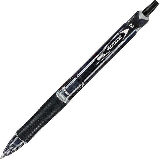 PILOT Acroball Colors Advanced Ink Refillable & Retractable Ball Point Pens, Medium Point, Black Ink, 12-Pack (31810)