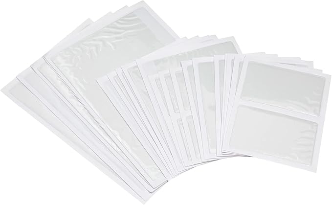 Juvale 30 Pieces Clear Adhesive Pockets for Planners and Binders, Peel and Stick Index Card and Photo Pockets, Office Notebook Folder Sleeves (4 Sizes)