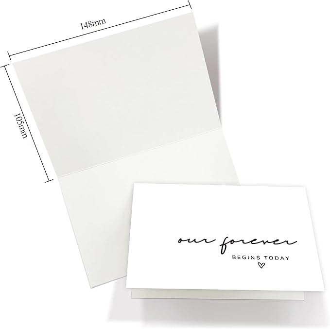 Set of 2 Funny Wedding Gift Cards, To My Groom Bride On Our Wedding Day Card, Wedding Day Vows Card for Our Forever Begins Today. (Our Forever)