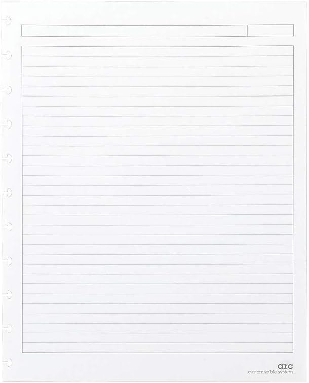STAPLES Arc Notebook Filler Paper, Letter-Size, Narrow-Ruled, White, 8 1/2" x 11", 50 Sheets