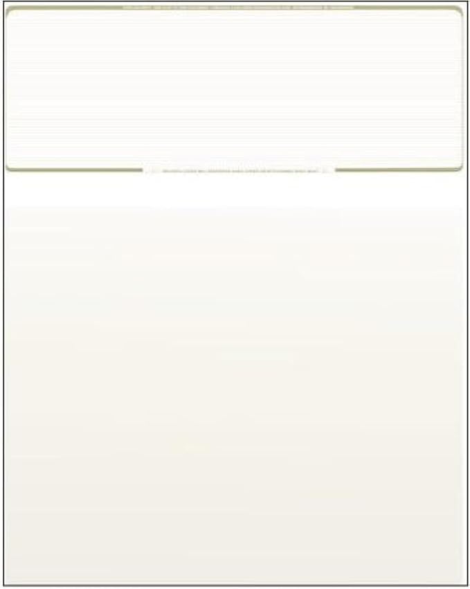 Compuchecks Check on Top Blank Check Paper - 1000 Pack, Quick-Books & Laser Printer Compatible - Security Business Checks with Voucher - 8.5" x 11" Gold Pinstripe