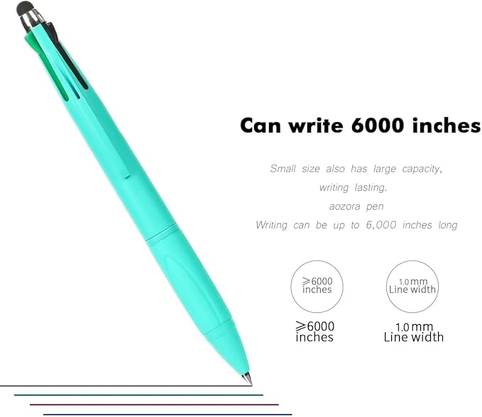Multicolor Pen in One Multi Color Pen with Stylus Tip 4 Color Pen Nurse Accessories for Work Stylus Pens for Touch Screens 1.0mm Ballpoint Pen (9)