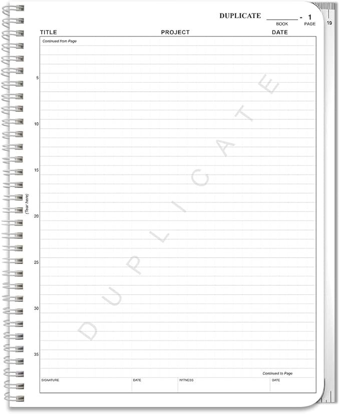 BookFactory Carbonless Lab Notebook (Scientific Grid Format) - Contains Carbon Copies 8.5" x 11", 50 Sets of Pages, 100 Sheets Total - Duplicator Wire-O Bound (LAB-050-WTG-D)
