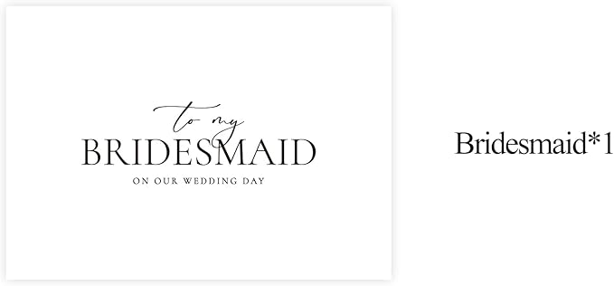 Bridesmaid Proposal Card with Envelope, To My Bridesmaid On Our Wedding Day Cards.(Bridesmaid A)