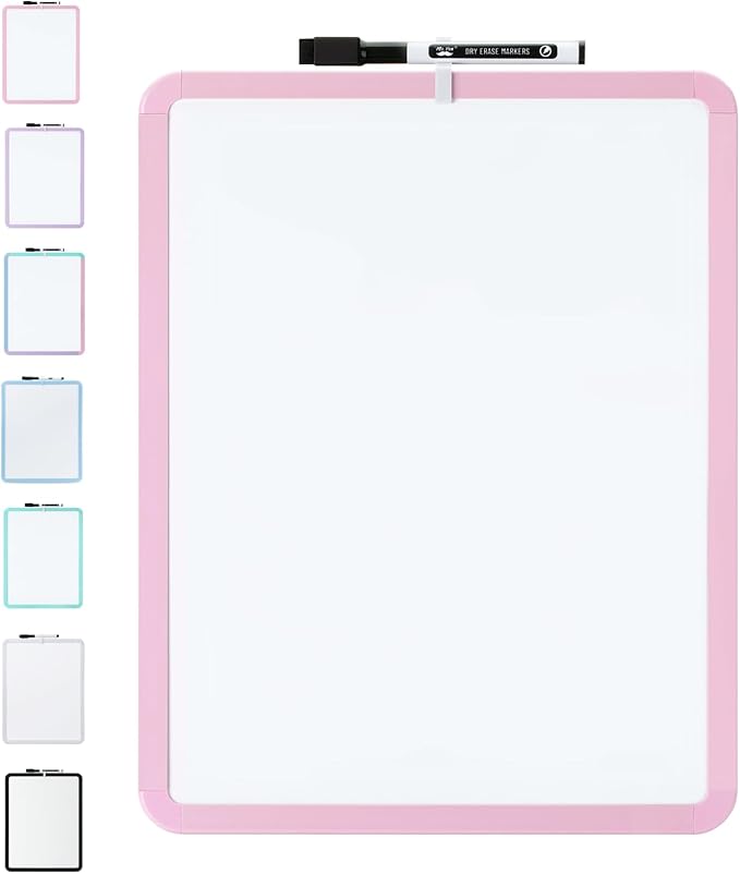 Mr. Pen- Dry Erase Board, 14” x 11” with a Black Dry Erase Marker, Pink Frame, Small White Board Dry Erase, Dry Erase Board Small Dry Erase Board, Magnetic Whiteboard, Small Whiteboard