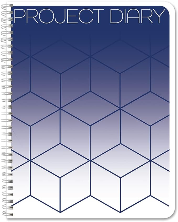 BookFactory Project Diary/Project Management Logbook - Wire-O, 100 Pages, 8.5" x 11" (JOU-100-7CW-PP(Projects))