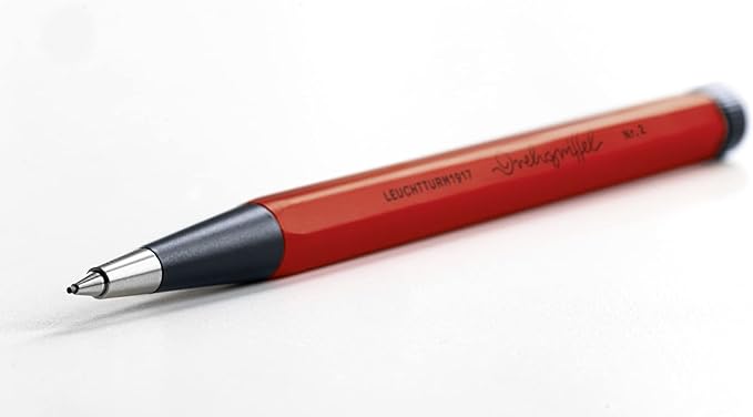 LEUCHTTURM1917 - Drehgriffel Mechanical Pencil - Refillable Writing Stylus with 0.7 mm HB Graphite Lead (Red)