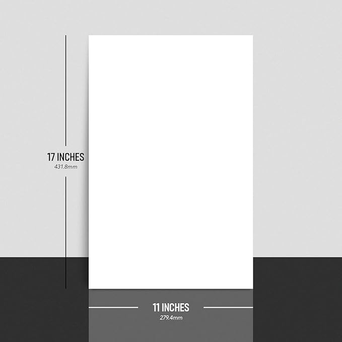 11 x 17 White Card Stock | Heavyweight 80lb Cover (216gsm) Cardstock Paper – Smooth Finish | For Arts and Crafts, Brochures, Restaurant Menus, Posters | 50 Sheets per Pack