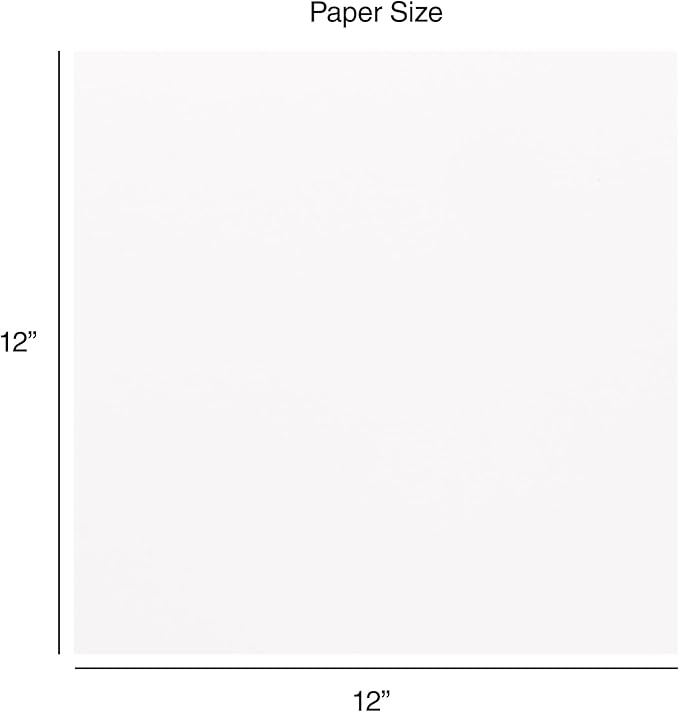 Cardstock 12 x 12 Paper Pack - 65lb Smooth Card Stock for Crafts, Cardmaking, Art Projects - 50 Square Scrapbook Sheets - Double Sided with Solid Core, Brilliant White