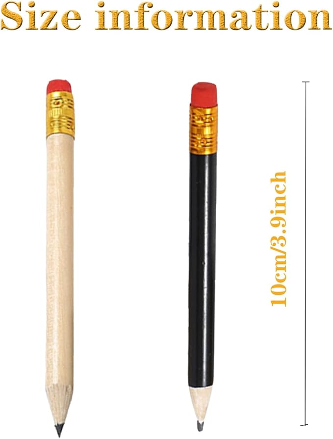 Golf Pencils Bulk,Pre Sharpened Pencils, Mini mall Pencils,Baby Shower Pencils Bridal Shower Pencils Half Pencils(24Pcs)