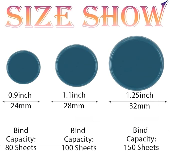 100PCS Discbound Notebook Accessories Expansion Planner Discs Binder Rings Loose-Leaf Plastic Book Binding Disc(Navy,1.1"/28 mm)